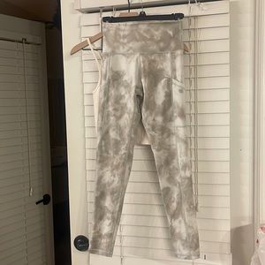 Aerie leggings, side pocket, cami green/grey color